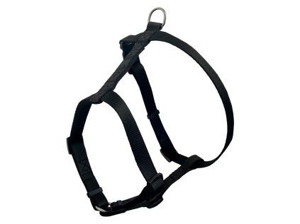 Černý postroj Huhubamboo z popruhu 32-46 cm pro psy